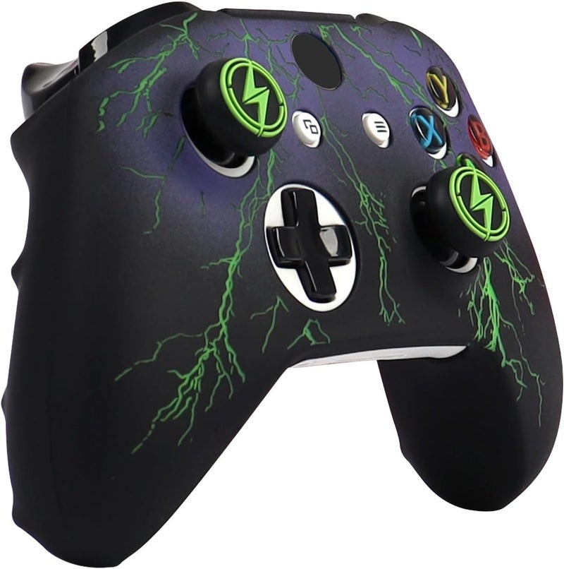 RALAN Controller Skin for Xbox One, Anti-Slip Silicone Controller Cover Protector Case Compatible for Xbox 1 Wireless/Wired Gamepad Joystick with 2 Cute Thumb Grips Caps. - Image 3